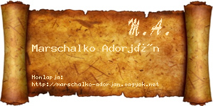 Marschalko Adorján névjegykártya